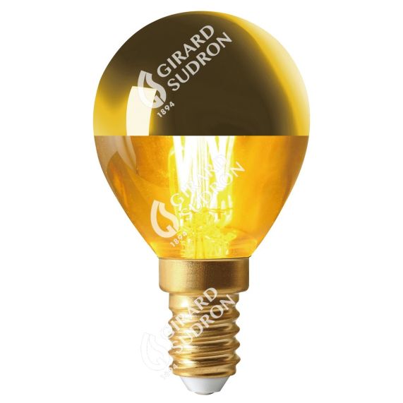 Sphérique G45 Filament LED Calotte Dorée 4W E14 2700K 300Lm No Dim.