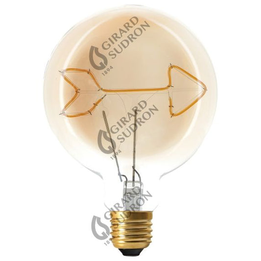 Ampoule plate Flèche E27 D125 4W 2000K 220lm RA90 Ambre NON-DIM