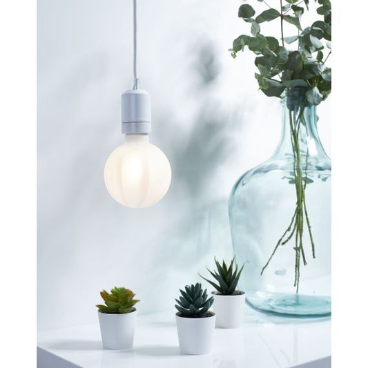 Globe D.100 Facettes Blanc Pd Vis 31,5Mm