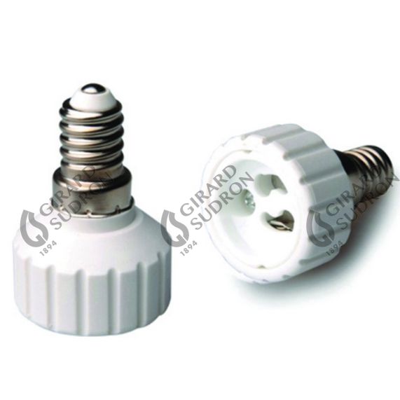 Adaptateur E14-Gu10 Ceramique Blanc