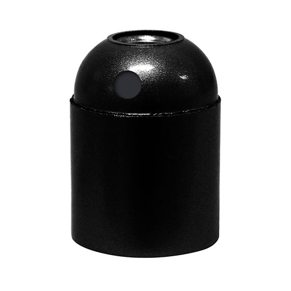 Douille E27 Lisse Noire Culot Percé Montée