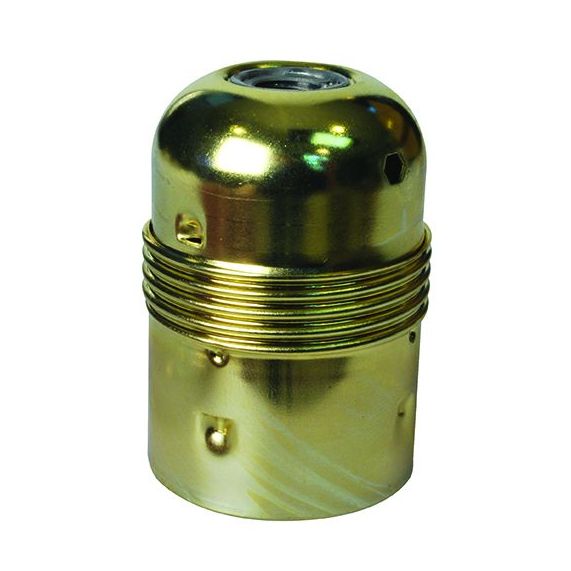 Douille demontee acier E27 laiton lisse av borne de terre