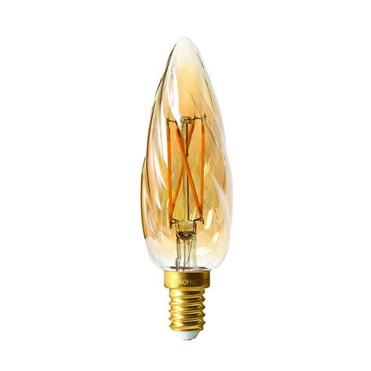 Flamme Torsadée F6 Filament Led 4W E14 2500K 280Lm Dim. Amb.