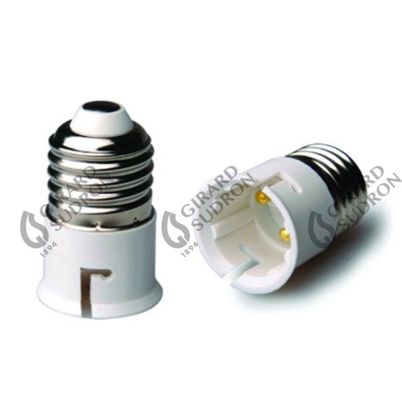 Adaptateur E27-B22 plastique Blanc