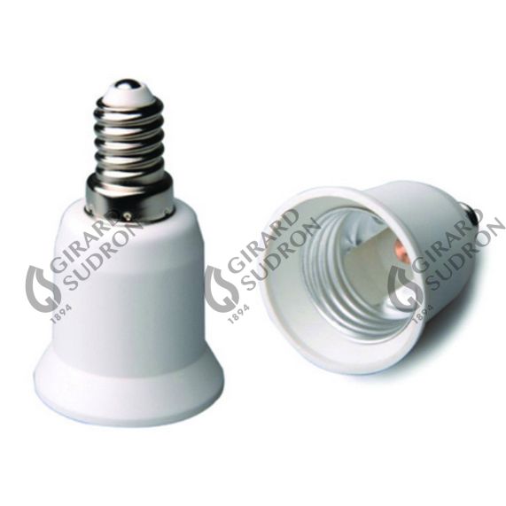 Adaptateur E14-E27 plastique Blanc
