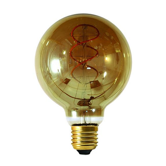 Globe G95 Filament LED TWISTED 4W E27 2000K 160Lm Dim. Smoky