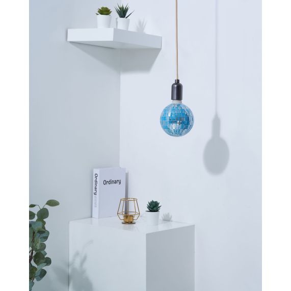 VIS VERSA Ampoule LED mosaique bleue E27 G125 3,5W 40lm 6000K Dim