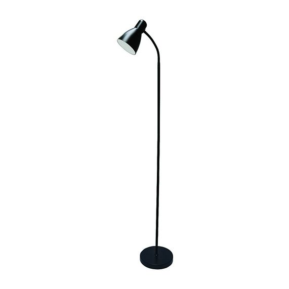FS Luminaire sur Pied avec Variateur à Pied - Noir + Ampoule LED 12W Dimmable