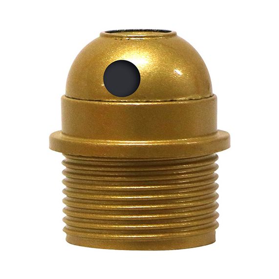 Douille E27 Filetée avec Portée Or Culot Percé Montée