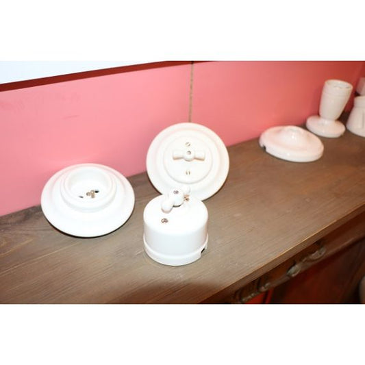 RETRO-CHARM switch porcelain flush mounted white