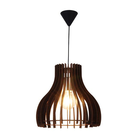 FS EL Suspension E27 Max.40W Bois foncé cable PVC L.100cm Noir