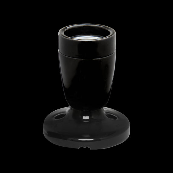 Douille E27 Céramique Sur Patère Noire