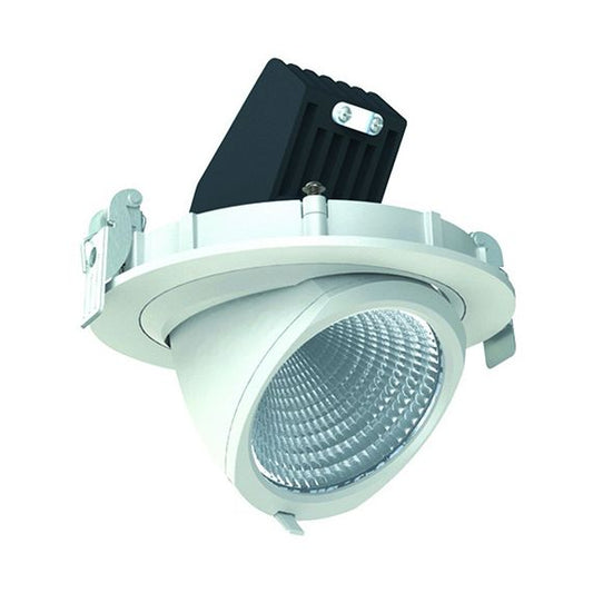 Simba - Spot encastré orientable LED Ø136x100 enc.Ø125 20W 4000K 1900lm 36° blanc
