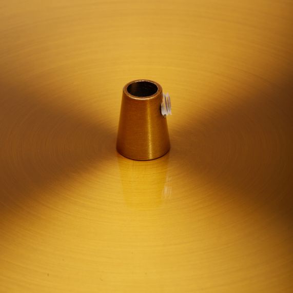 Plafonnier Acier D.300mm Rétro Or 5 Sorties + Arrêts Pour Câbles D.6mm