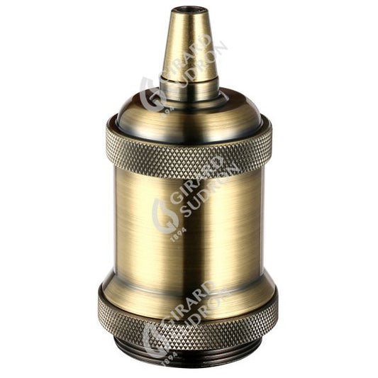 Douille Acier E27 Filetée avec Bague Bronze Rétro