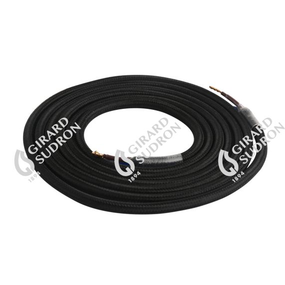 Câble électrique textile rond noir 2x0,75mm L2M double isolation