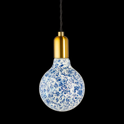 Ampoule MOZAIC bleue G125-filament Led-4W-E27-10000K-Dim G