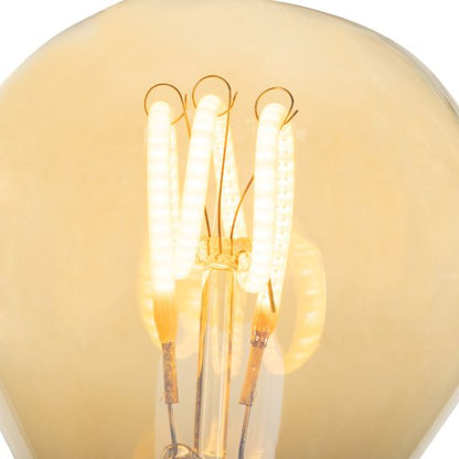 Sphérique G45 Filament LED Torsadée 4W 2000K 250lm E14 Non Dim. Ambre