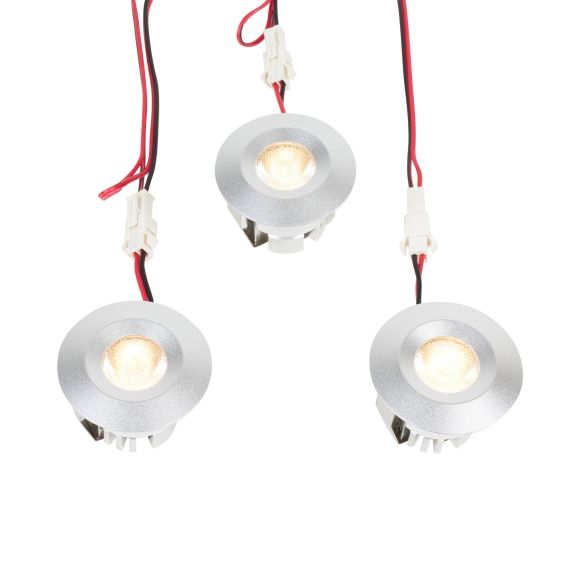 Messa - Spots encastrés 3x1W 3000K 3x95lm IP44 Silver