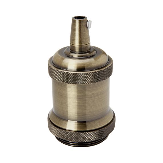 Douille Acier E27 Filetée avec Bague Bronze Rétro