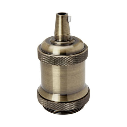 Douille Acier E27 Filetée avec Bague Bronze Rétro