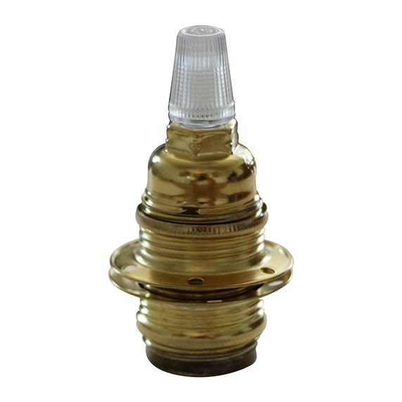 Douille E14 Filetée Acier Laitonné Avec Terre Arrêt Câble 2 Bagues