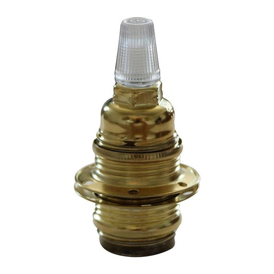 Douille E14 Filetée Acier Laitonné Avec Terre Arrêt Câble 2 Bagues