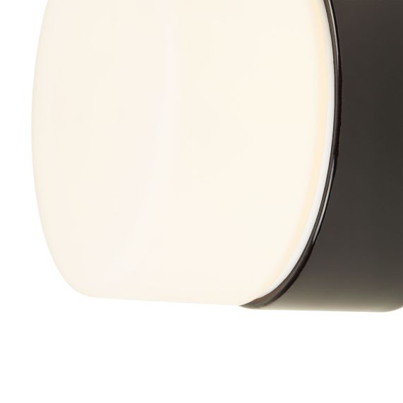 Applique porcelaine G9 hublot av. verrerie opaline noir