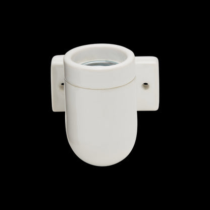 Applique porcelaine E27 av. patte de fixation blanc