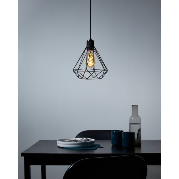 Abat-jour cage métal H.21cm noir