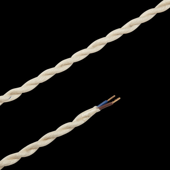 Cable torsadé Blanc cassé 2 mètres 2 x 0,75mm2