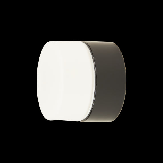 Applique porcelaine G9 hublot av. verrerie opaline noir