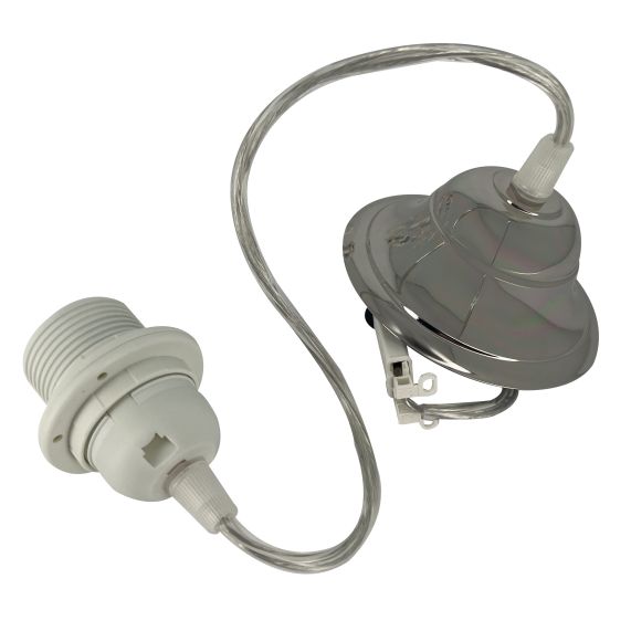 ***PRIX DESTOCKAGE*** MONTURE "TENDANCE" E27 CABL.TRANSP 0,60M