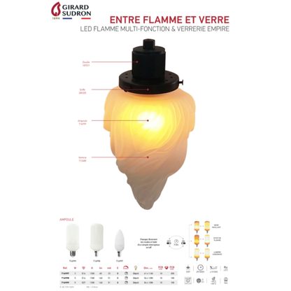 Lampe LED Effet Flamme 2,8W à 4,5W E14 1300K - 3 Modes 3125467169989