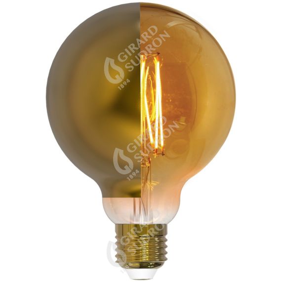 Globe D95 Filament LED Latéral Doré 8W E27 2700K 950Lm Dim.