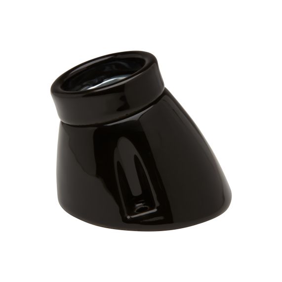 Applique porcelaine E27 conique incliné noir