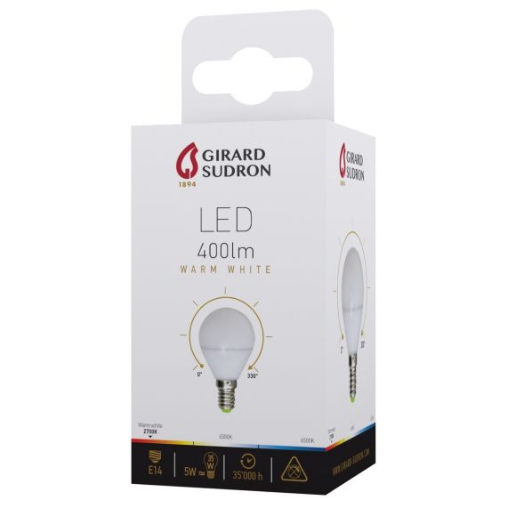 Sphérique G45 LED 330° 5W E14 2700K 400Lm . 3125461601058