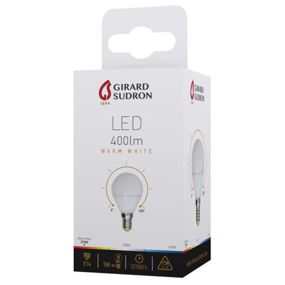 Sphérique G45 LED 330° 5W E14 2700K 400Lm . 3125461601058