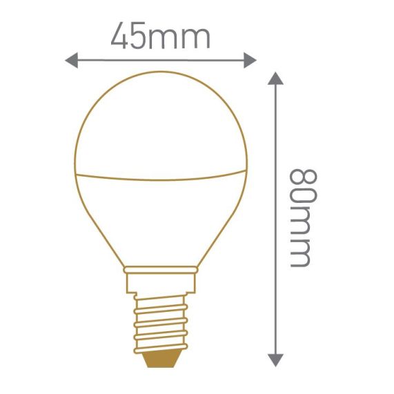 Sphérique G45 LED 330° 5W E14 2700K 400Lm . 3125461601058