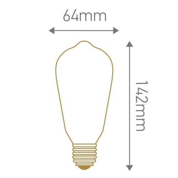 Edison Filament Métallique Sapin 24W E27 2000K Ambre
