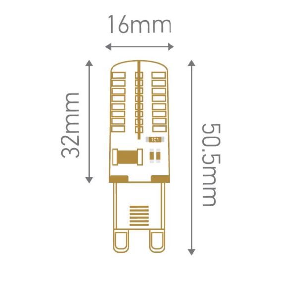 Specific LED G9 Silicone 3W 3000K 220Lm Dim.
