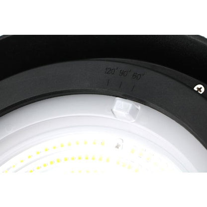 Armature industrielle led noir Glenn 100W IP65 16000lm 4000K dim D338x178mm