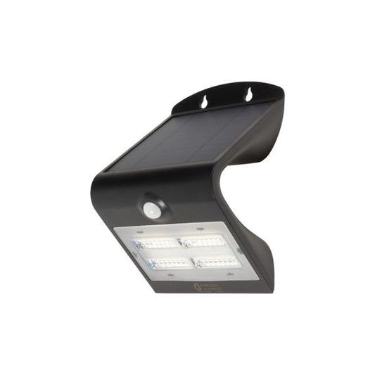 BUTTERFLY - Projecteur solaire LED noir détecteur présence IP65 4000K 3,2W 400lm