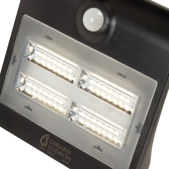 BUTTERFLY - Projecteur solaire LED noir détecteur présence IP65 4000K 3,2W 400lm