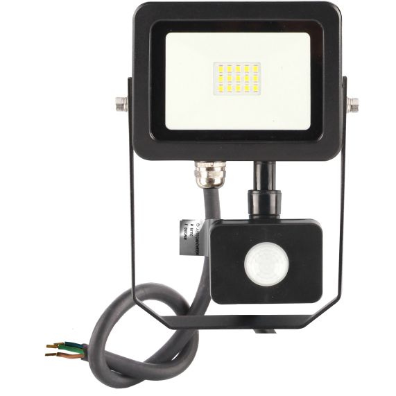 Yonna II - Projecteur LED 10W 3000K 1000lm 110° IP44 noir PIR