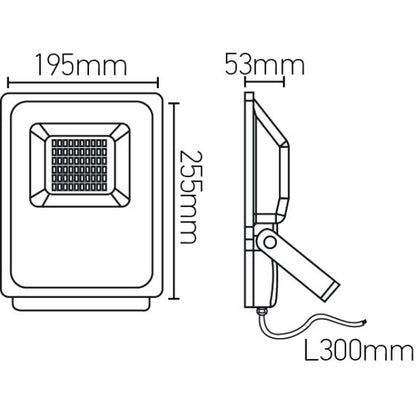 FS Isonoe - EcoWatts - Projecteur LED IP 65 223x183x55 30W 3000K 2400lm 120° noir