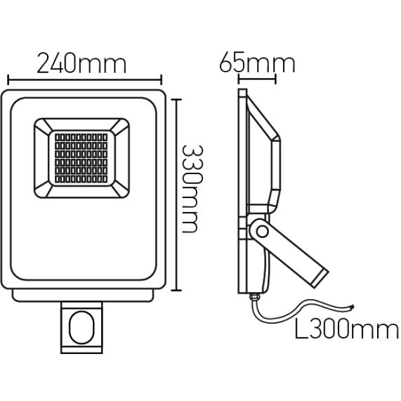 FS Isonoe - EcoWatts - Projecteur LED IP 65 235x64x285 50W 3000K 4000lm 120° noir