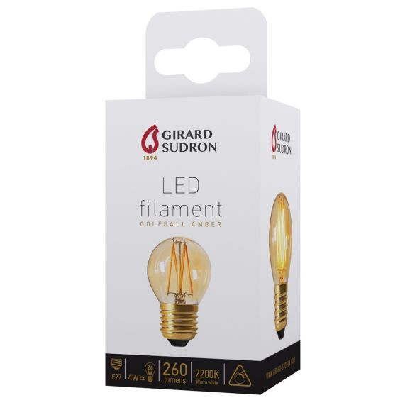Sphérique G45 Filament LED 4W E27 2200K Amb. dim.