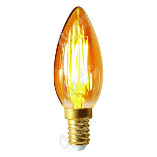 Flamme Lisse C35 Filament LED 5W E14 2200K 500lm Ambre
