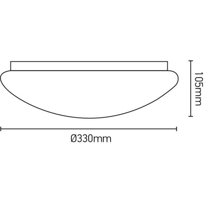 Luna - Plafonnier Ø300x90 E27 60W max blanc avec détecteur de présence